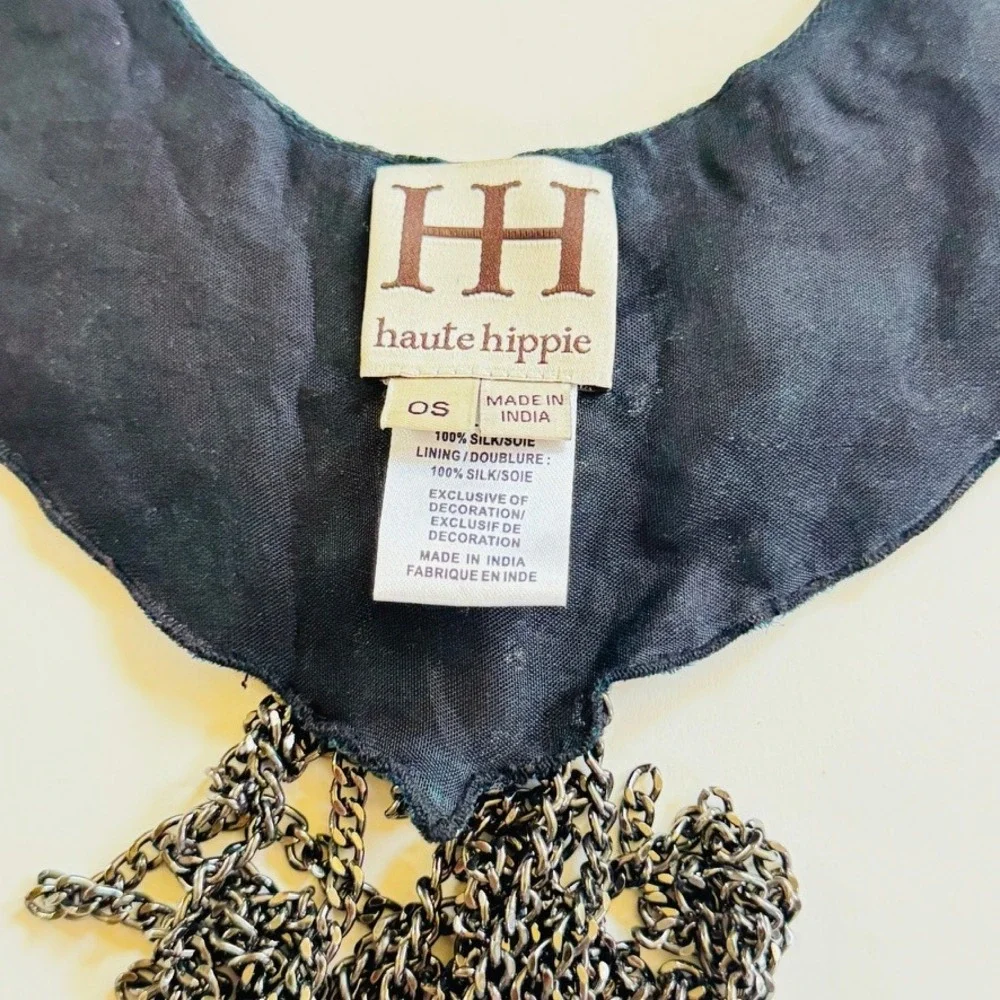 Haute‎ Hippie HH Necklace Crystal Collar beaded chain high end Designer BOHO 17